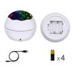 Lampa de noptiera cu proiector, Verk Group, pentru copii, cupola rotativa, 2 moduri, diferite culori, 4xAAA, incarcare USB, 12x10 cm