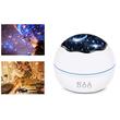 Lampa de noptiera cu proiector, Verk Group, pentru copii, cupola rotativa, 2 moduri, diferite culori, 4xAAA, incarcare USB, 12x10 cm
