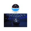 Lampa de noptiera cu proiector, pentru copii, cupola rotativa, Verk Group, albastra, incarcare USB/4xAAA, 11x14 cm