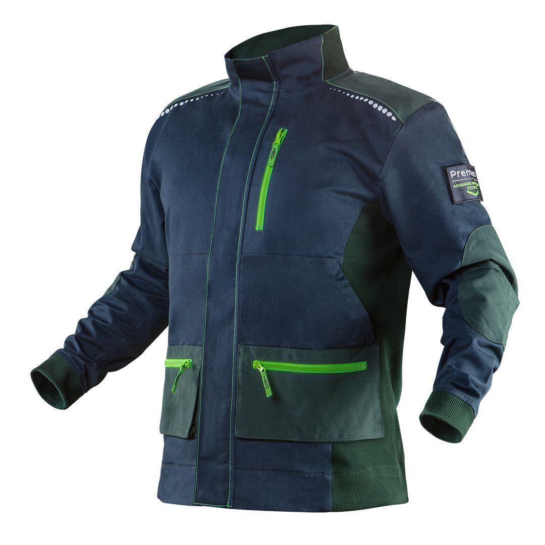 Geaca si salopeta de lucru Premium bleumarin, cu imprimeuri reflectorizante, NEO