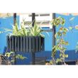 Jardiniera decorativa, suport metalic, sistem irigare,​​​​​​​ antracit, 38x18x16.2 cm, Boardee Fencycase W 