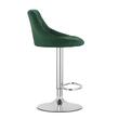 Set 2 scaune de bucatarie/bar, Artool, Kast, rotativ, catifea verde, picior metal argintiu, 45.5x49x85-105 cm