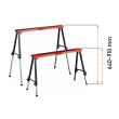 Capra metalica cu picioare telescopice, set 2 buc