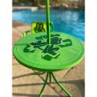 Set mobilier gradina/terasa pentru copii, pliabil, verde, model brosca, masa cu umbrela, 2 scaune, Melisenda