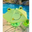 Set mobilier gradina/terasa pentru copii, pliabil, verde, model brosca, masa cu umbrela, 2 scaune, Melisenda