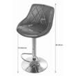 Set 2 scaune de bucatarie/bar, Artool, Kast, rotativ, piele ecologica alba, picior metal argintiu, 45.5x48.5x85-105 cm