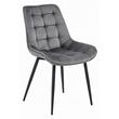 Set 4 scaune bucatarie/living, Artool, Bera, catifea gri, picioare metal negru, 54x60x88 cm