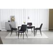 Set 4 scaune bucatarie/living, Artool, Bera, catifea gri, picioare metal negru, 54x60x88 cm