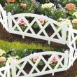 Gard de gradina decorativ, plastic alb, set 4 buc, 59.5x33 cm 