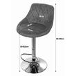 Set 2 scaune de bucatarie/bar, Artool, Kast, rotativ, catifea bej, picior metal auriu, 45.5x49x85-105 cm
