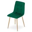 Set 4 scaune bucatarie/living, Artool, Kara, catifea verde, picioare metal natur, 44.5x50.5x87 cm
