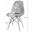 Set 4 scaune stil scandinav, Artool, Seul, textil, lemn, mozaic multicolor, 46.5x56.5x82.5 cm