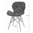 Scaun stil scandinav, Artool, Lago, piele ecologica, lemn, gri si alb, 47x52x73 cm