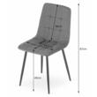 Scaun stil scandinav, Artool, Kara, catifea, metal, bleumarin si negru, 44.5x50.5x87 cm