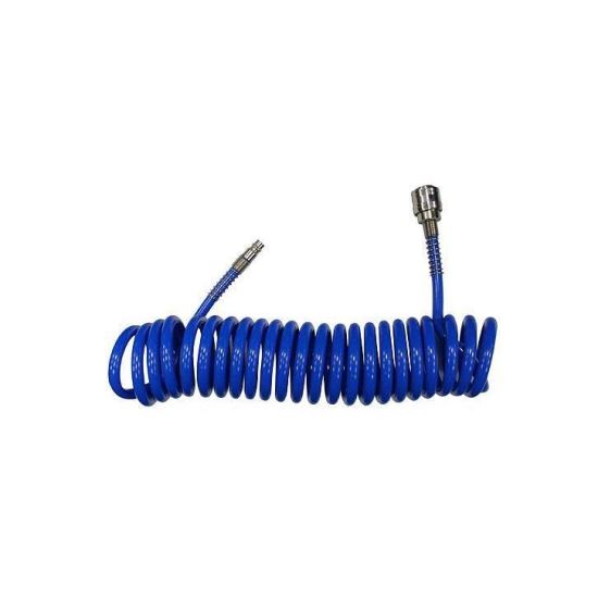 Furtun aer/presiune, spirala, PU, albastru, 1/4", 24 bar, 5 m, Strend Pro