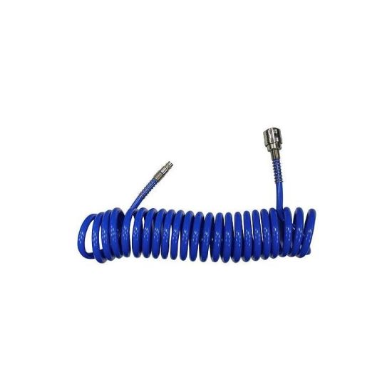 Furtun aer/presiune, spirala, PU, albastru, 3/8", 24 bar, 15 m, Strend Pro