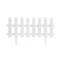 Gard de gradina decorativ, plastic, alb, set 4 buc, 50x30 cm
