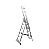 Scara aluminiu, 3 tronsoane, 6 trepte, max 150 kg, 3.71 m, Drabest