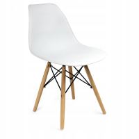 Scaun stil scandinav, plastic, lemn, alb, 46x52x81 cm, Eva