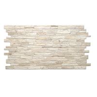 Panou decorativ, PVC, model piatra 3D, nuante crem, 96x48.5 cm 