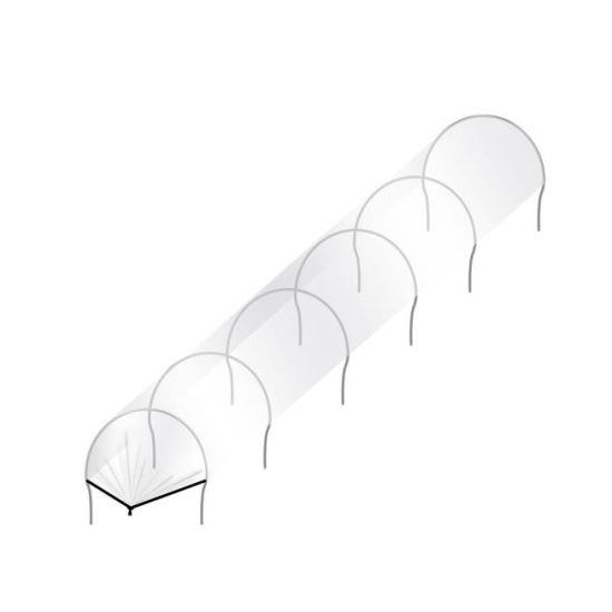 Sera de gradina, mini, tip tunel, cadru metalic, folie, 0.55x3x0.4 m, Malatec