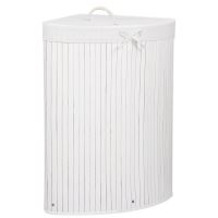 Cos rufe, de colt, bambus, alb, 73 L, 47x60 cm, Springos 