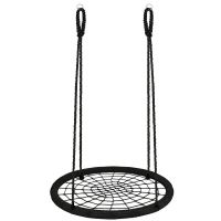 Leagan suspendat, cuib de barza, tip panza paianjen, negru, max 200 kg, 120 cm, Springos 