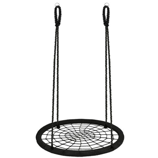 Leagan suspendat, cuib de barza, tip panza paianjen, negru, max 200 kg, 120 cm, Springos 