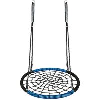 Leagan suspendat, cuib de barza, tip panza paianjen, negru si albastru, max 150 kg, 100 cm, Springos 