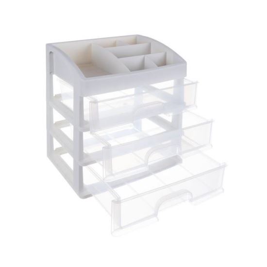 Organizator cosmetice, plastic, transparent, 23.5x6.5x27 cm, Isotrade