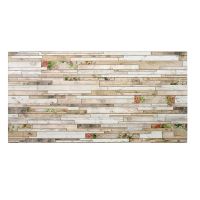 Panou decorativ, PVC, model piatra 3D, flori roz, 96x48.5cm 