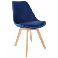 Scaun bucatarie/living, lemn, catifea, albastru, 49x60x82 cm, Bari