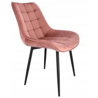 Scaun bucatarie/living, metalic, catifea, roz, 53x63x83 cm, Misty