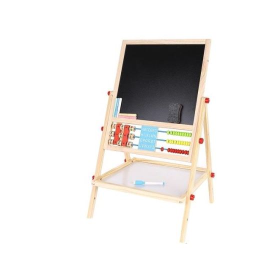 Tabla educativa tip sevalet, cu 2 fete, socotitoare, lemn, 41x32x67 cm, Kruzzel 