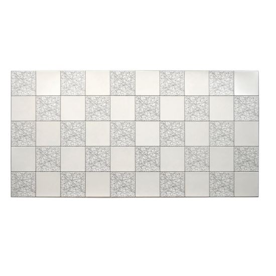 Panou decorativ, PVC, model marmura, alb si gri, 96x48.5cm 