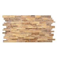 Panou decorativ, PVC, model piatra 3D, nuante bej-maro, 96x48.5cm