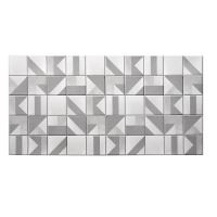 Panou decorativ, PVC, model marmura, geometric, alb si gri, 96x48.5cm