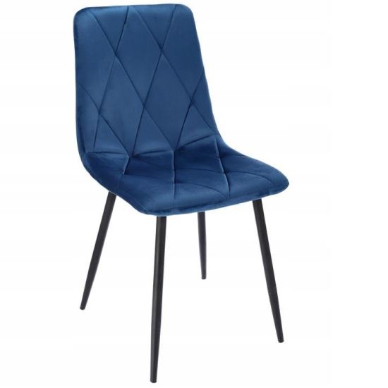 Scaun bucatarie/living, matlasat, catifea, metal, bleumarin, 44x52x89 cm, Piado
