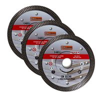 Disc diamantat turbo subtire, ceramica, taiere umeda si uscata, set 3 buc, 125 mm/22.23 mm, Richmann Exclusive