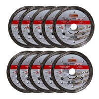Disc diamantat turbo subtire, ceramica, taiere umeda si uscata, set 10 buc, 125 mm/22.23 mm, Richmann Exclusive