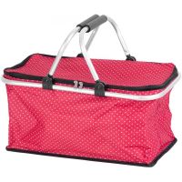 Cos pentru cumparaturi, model buline, rosu, max 5 kg, 47x28x25 cm, Jela 