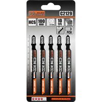 Panza, lama, fierastrau pendular, pentru lemn, HCS, prindere tip T, taiere precisa, 10 TPI, set 5 buc, 100 mm, Richmann Exclusive