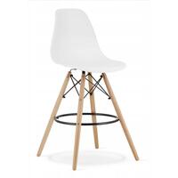 Scaun de bucatarie/bar, Artool, Lamal, PP alb, picioare lemn natur, 54x55x107.5 cm
