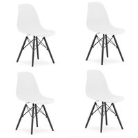 Set 4 scaune stil scandinav, Artool, Osaka, PP, lemn, alb si negru, 46x54x81 cm