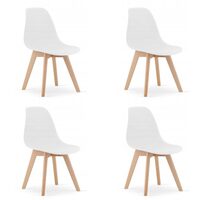 Set 4 scaune bucatarie/living, Artool, Kito, PP, lemn, alb, 46x54.5x80 cm