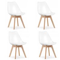 Set 4 scaune bucatarie/living, Artool, Mark, PP, lemn, transparent, 49x42x82.5 cm