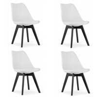 Set 4 scaune bucatarie/living, Artool, Mark, PP, lemn, alb si negru, 49x55.5x82.5 cm