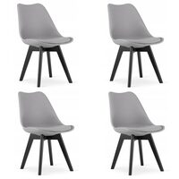 Set 4 scaune bucatarie/living, Artool, Mark, PP, lemn, gri si negru, 49x55.5x82.5 cm