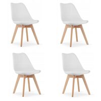 Set 4 scaune bucatarie/living, Artool, Mark, PP, lemn, alb, 49x43x82 cm