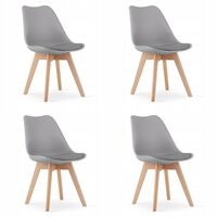 Set 4 scaune bucatarie/living, Artool, Mark, PP, lemn, gri, 49x42x82 cm